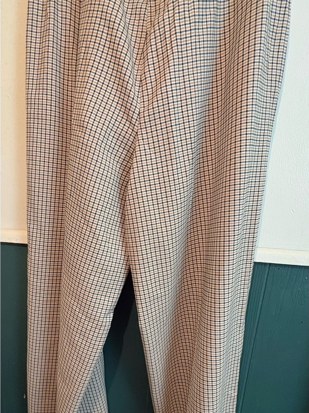 Cato Beige and Black Plaid Dress Pants